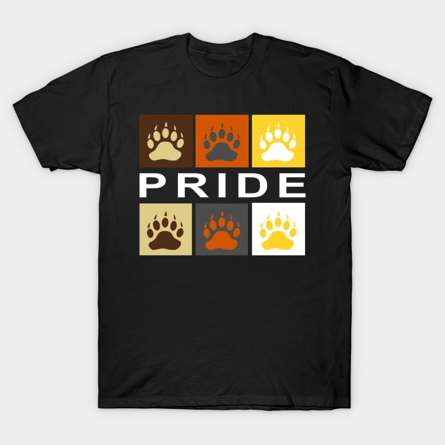 Bear Paw Pride T-Shirt by Husky Bear Designs